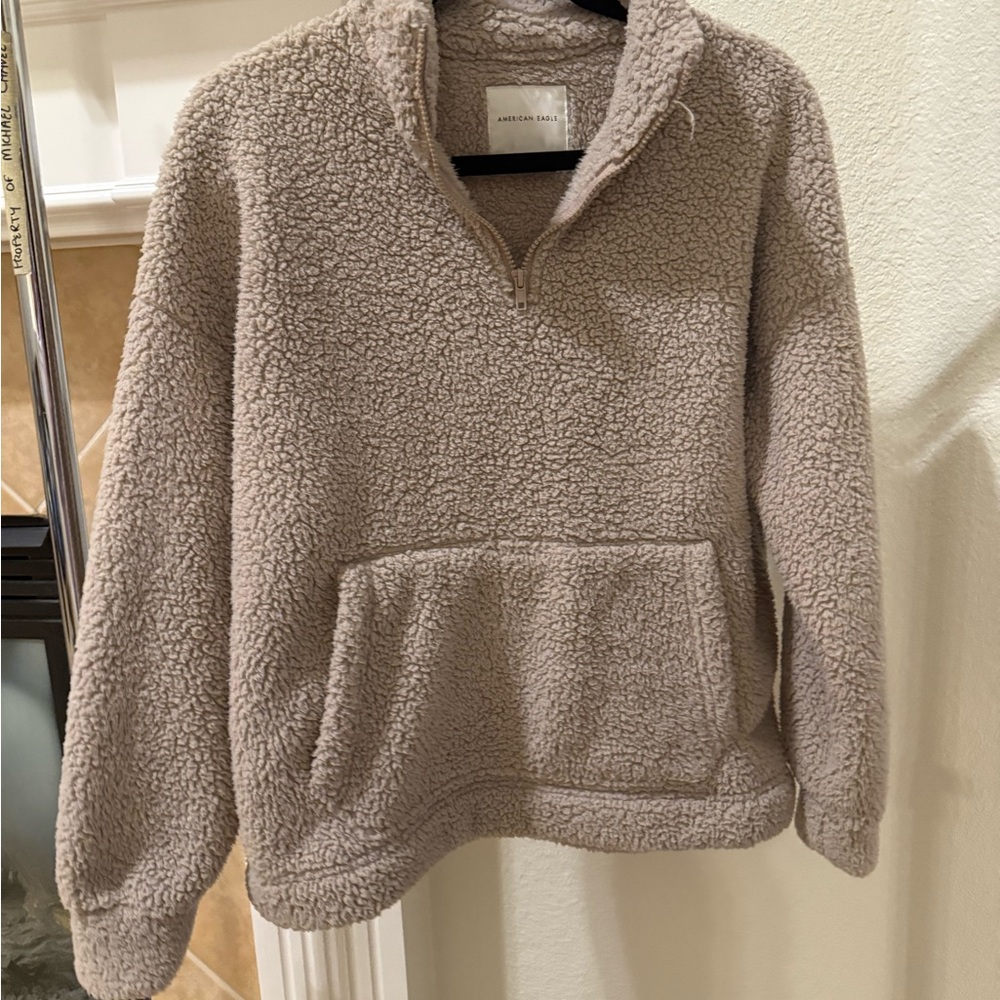American Eagle Outfitters Fuzzy Beige Pullover